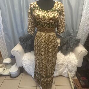 Vintage new old stock Whistles 100% rayon maxi  dress India make offer 128 M